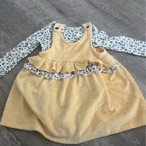 Carter's Yellow Bib with Leopard Print Ruffle